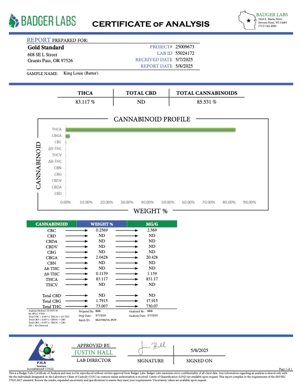 King Louis the 18th Badder - THCA Concentrate - Image 2
