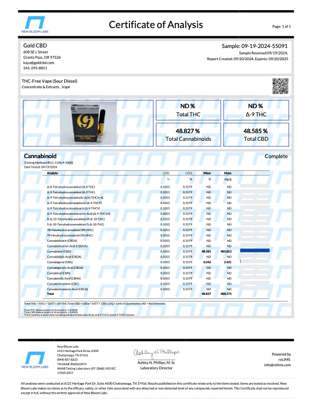 SOUR DIESEL CBD Vape Cartridge - Image 3